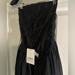 Matteau strapless lace up dress